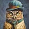 American Art Decor Old Wise Owl Ornate Framed Bar Wall Decor - 16.75" x 13.75" x 1"